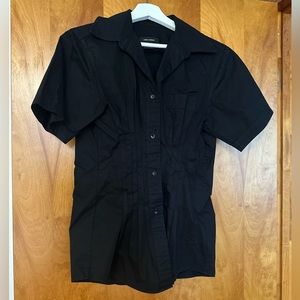 Isabel Marant Black Cotton Pintuck Button down